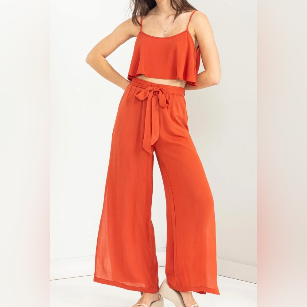 NWT lined wide legged pants set